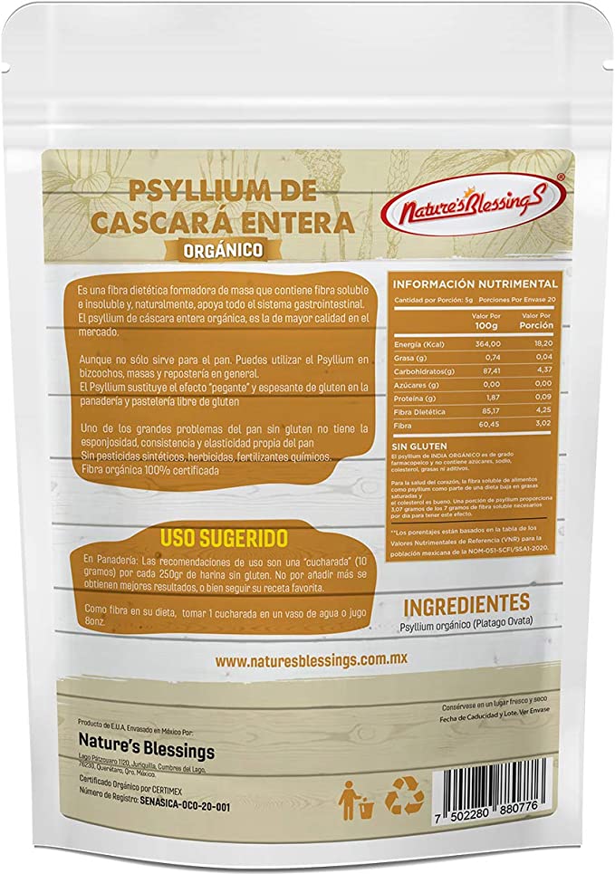 Nature's Blessings Psyllium Husk Cascara Entera