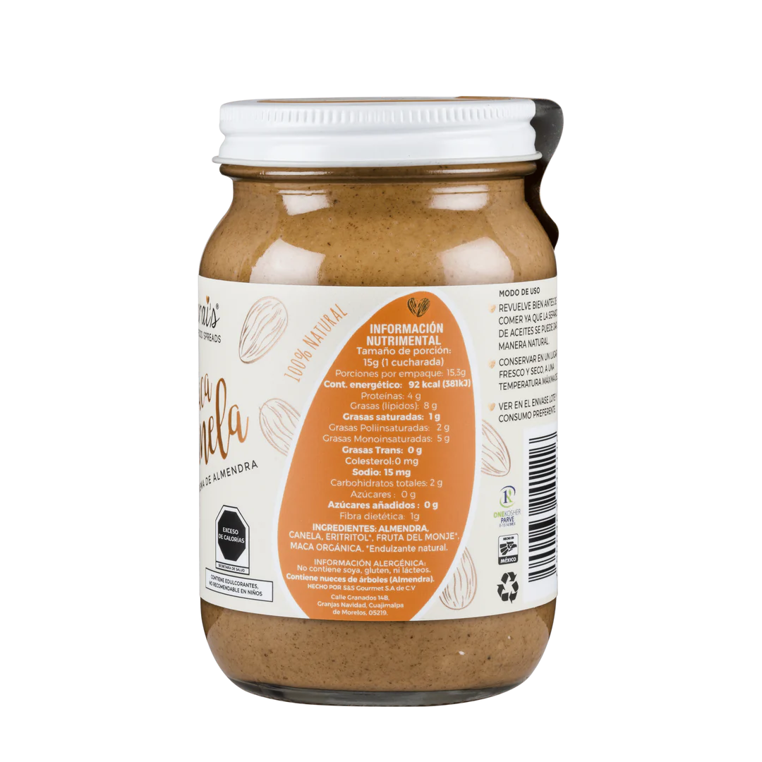 Sarai's Maca Canela Crema de Almendra - Mr Sabor