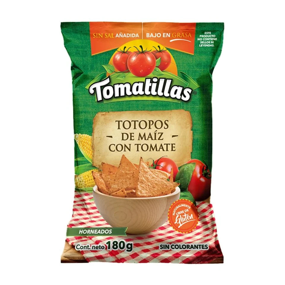 Tomatillas Totopos de Maíz con Tomate